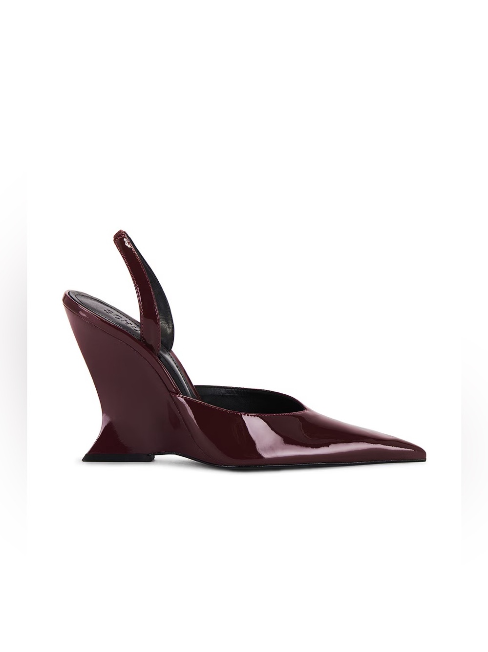 SCHUTZ Siena Rubi Wine Patent Slingback Wedge Pumps Size 9 - Picture 3 of 9